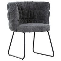 STUHL Flachgewebe Grau, Schwarz  - Schwarz/Grau, Basics, Textil/Metall (62/80/62cm) - Carryhome