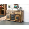 SIDEBOARD  in 145/85/45 cm  - Schwarz/Naturfarben, ROMANTIK / LANDHAUS, Holz/Metall (145/85/45cm) - Landscape