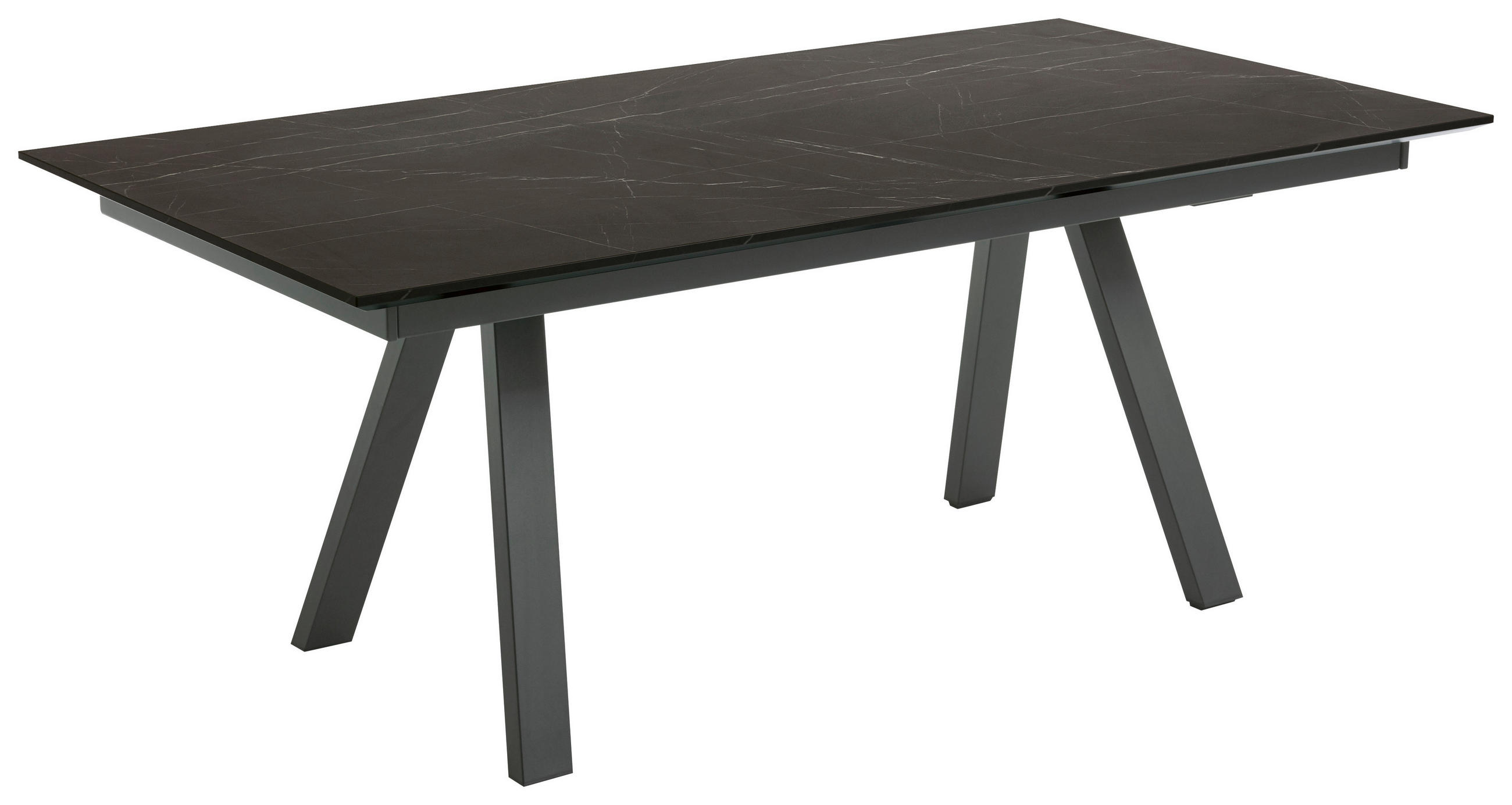 ESSTISCH Anthrazit, Schwarz rechteckig  ausziehbar, in verschiedenen Größen erhältlich, in verschiedenen Holzdekoren erhältlich  - Anthrazit/Schwarz, Design, Holzwerkstoff/Metall (160-225/90/75cm) - Venjakob
