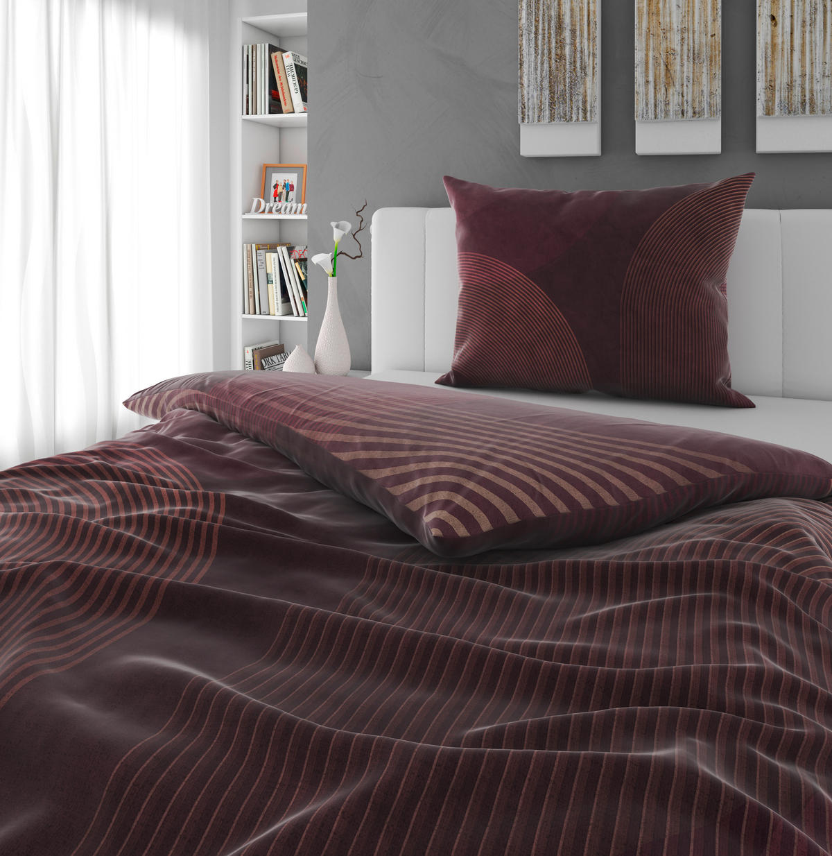 BETTWÄSCHE TANJA Satin 140/200 cm  - Lila, Design, Textil (140/200cm) - Novel