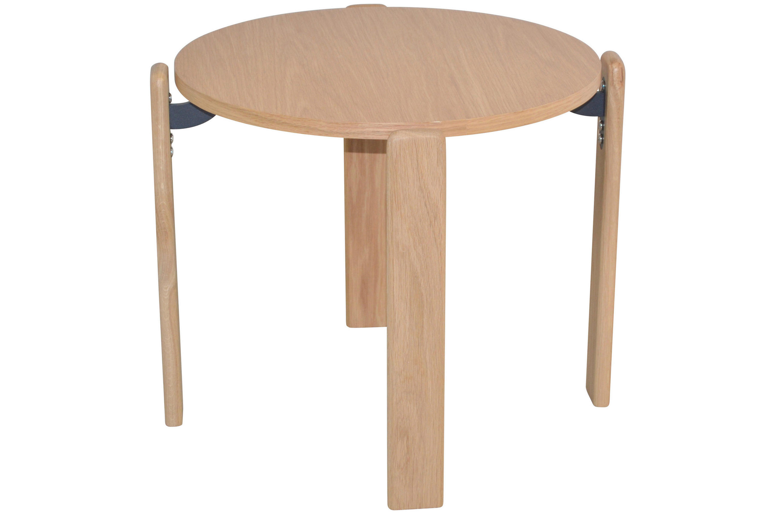 BEISTELLTISCH 56/56/46 cm Eiche furniert Schwarz rund  - Schwarz, Design, Holz/Holzwerkstoff (56/56/46cm) - MID.YOU