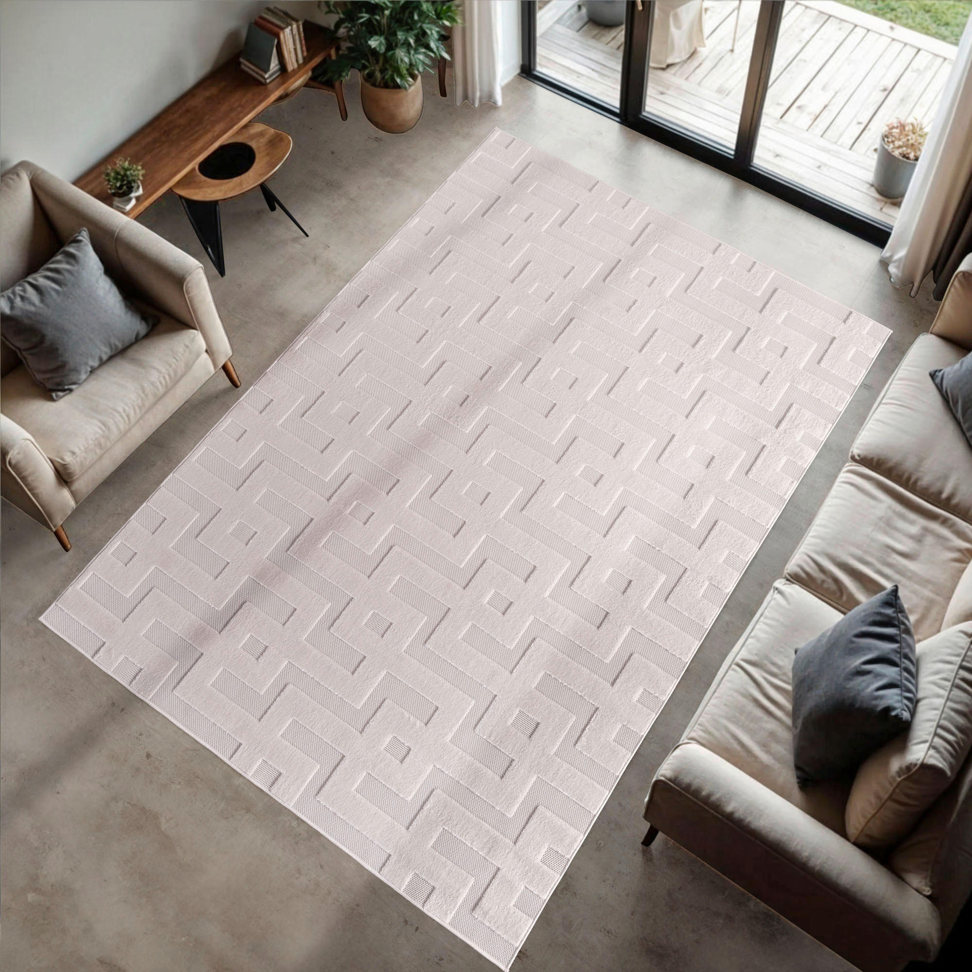FLACHWEBETEPPICH 120/170 cm Doha Creme  - Creme, Basics, Textil (120/170cm)