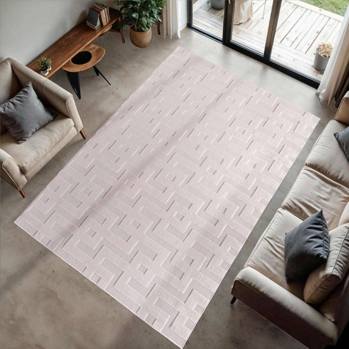 FLACHWEBETEPPICH 280/370 cm Doha Creme  - Creme, Basics, Textil (280/370cm)