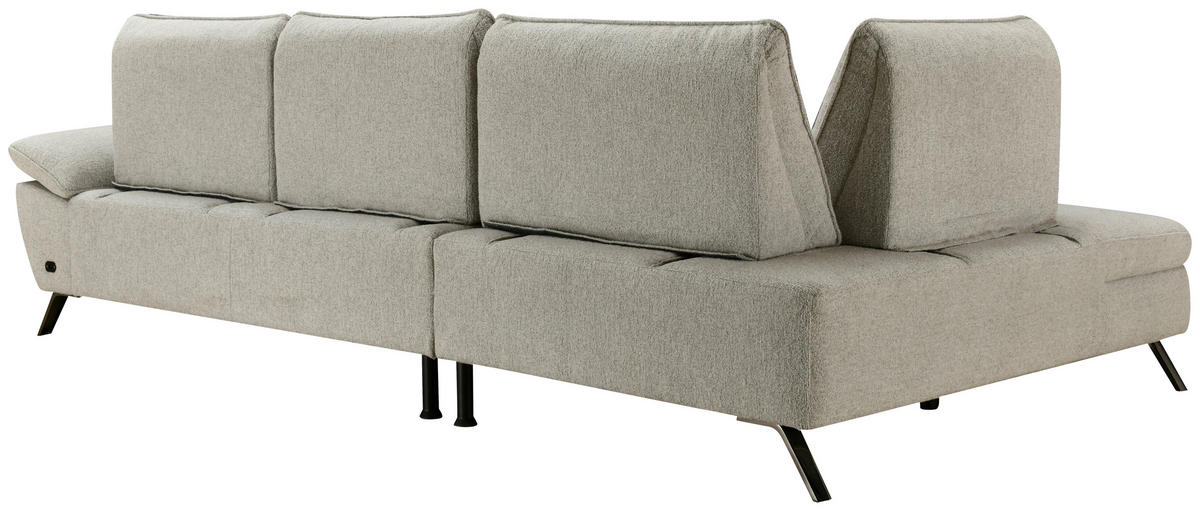 ECKSOFA Beige Webstoff  - Beige/Schwarz, MODERN, Textil/Metall (161/290cm) - Livetastic
