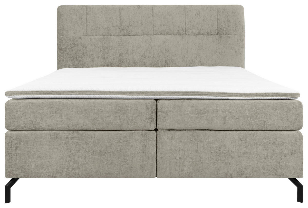 BOXSPRINGBETT 160/200 cm  in Hellgrau  - Hellgrau/Schwarz, Design, Textil/Metall (160/200cm) - Esposa