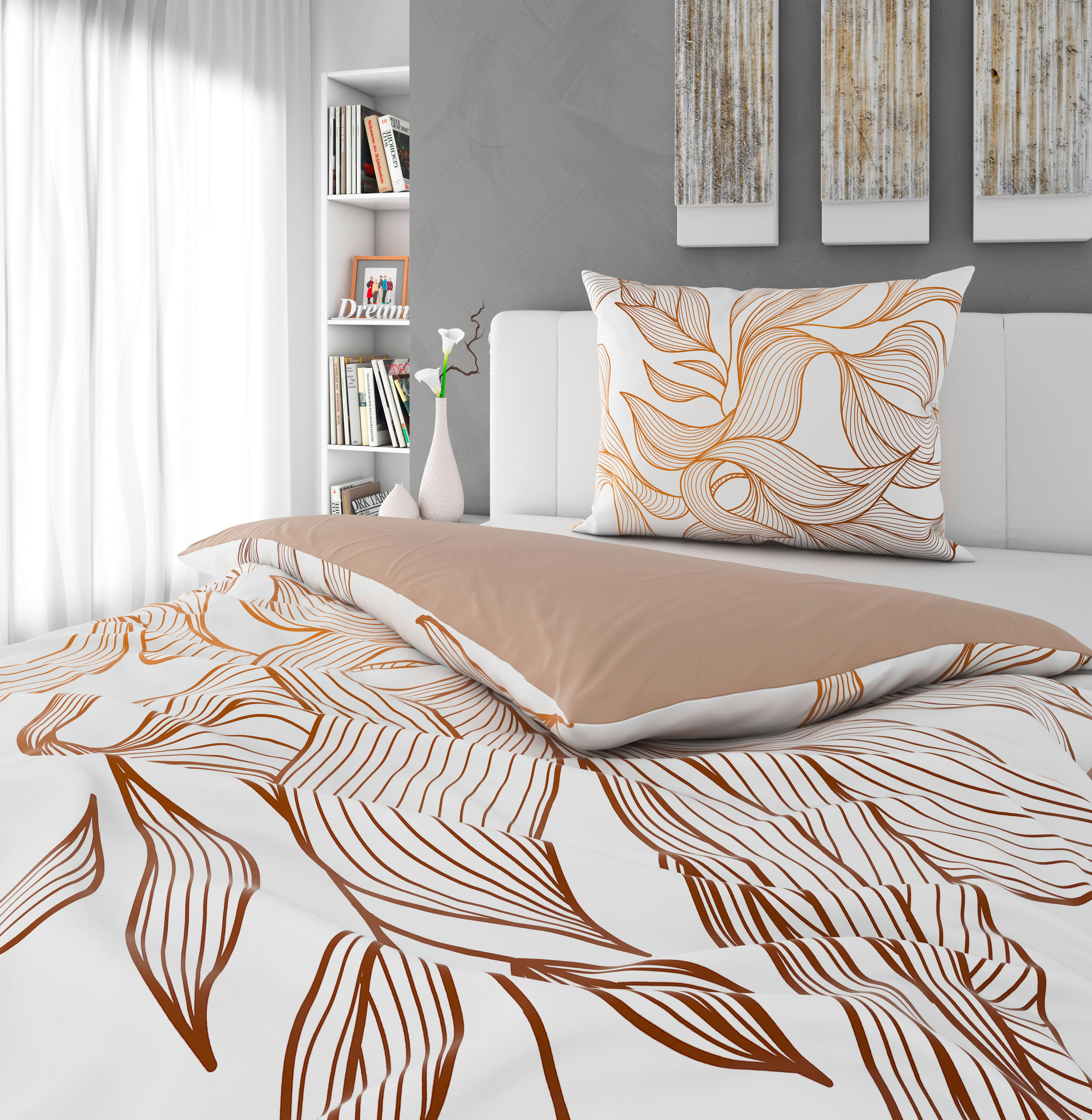 KÉTOLDALAS ÁGYNEMŰHUZAT 140/200 cm  - bézs, Konventionell, textil (140/200cm) - Esposa