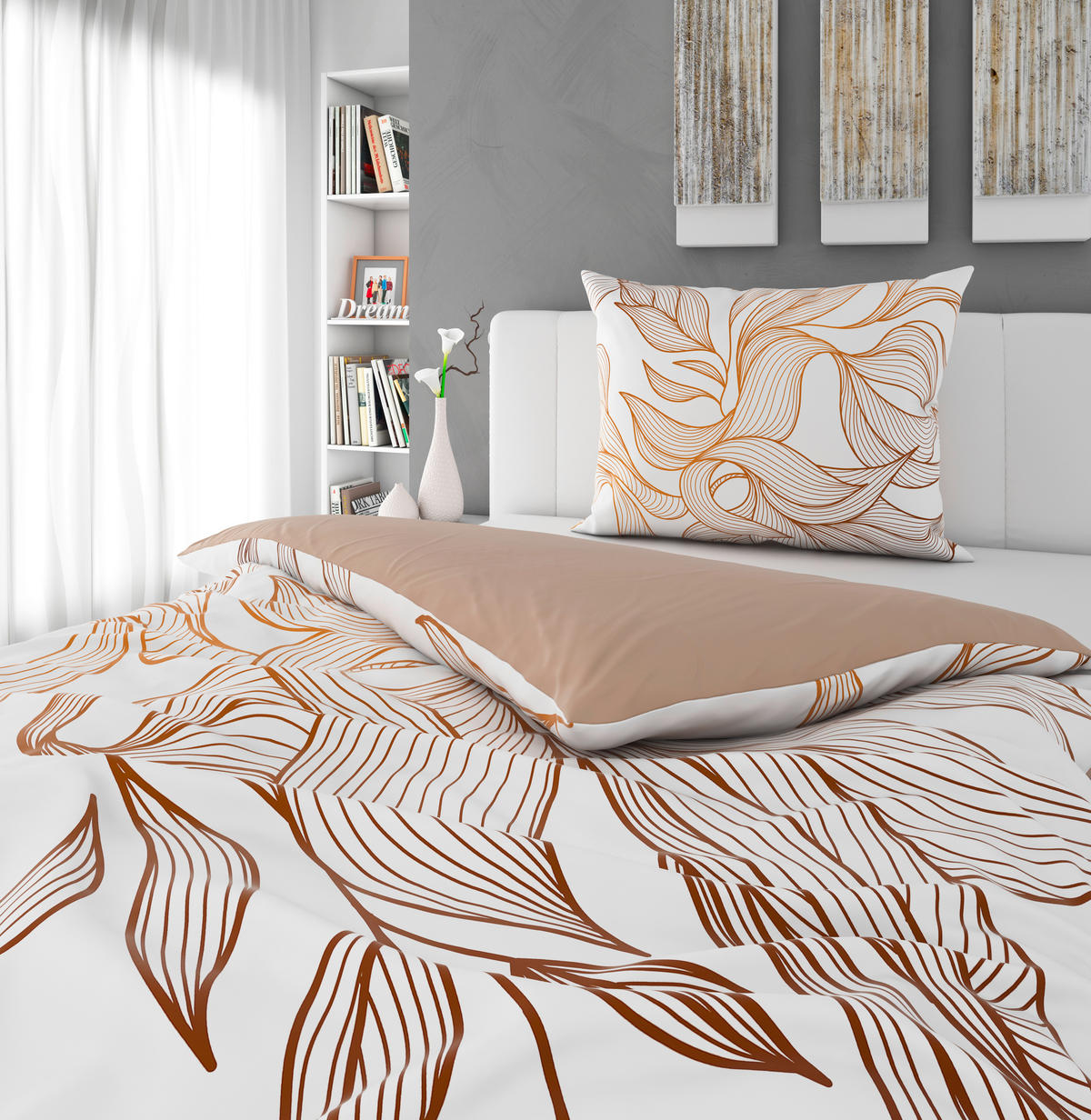 KÉTOLDALAS ÁGYNEMŰHUZAT 140/200 cm  - bézs, Konventionell, textil (140/200cm) - Esposa