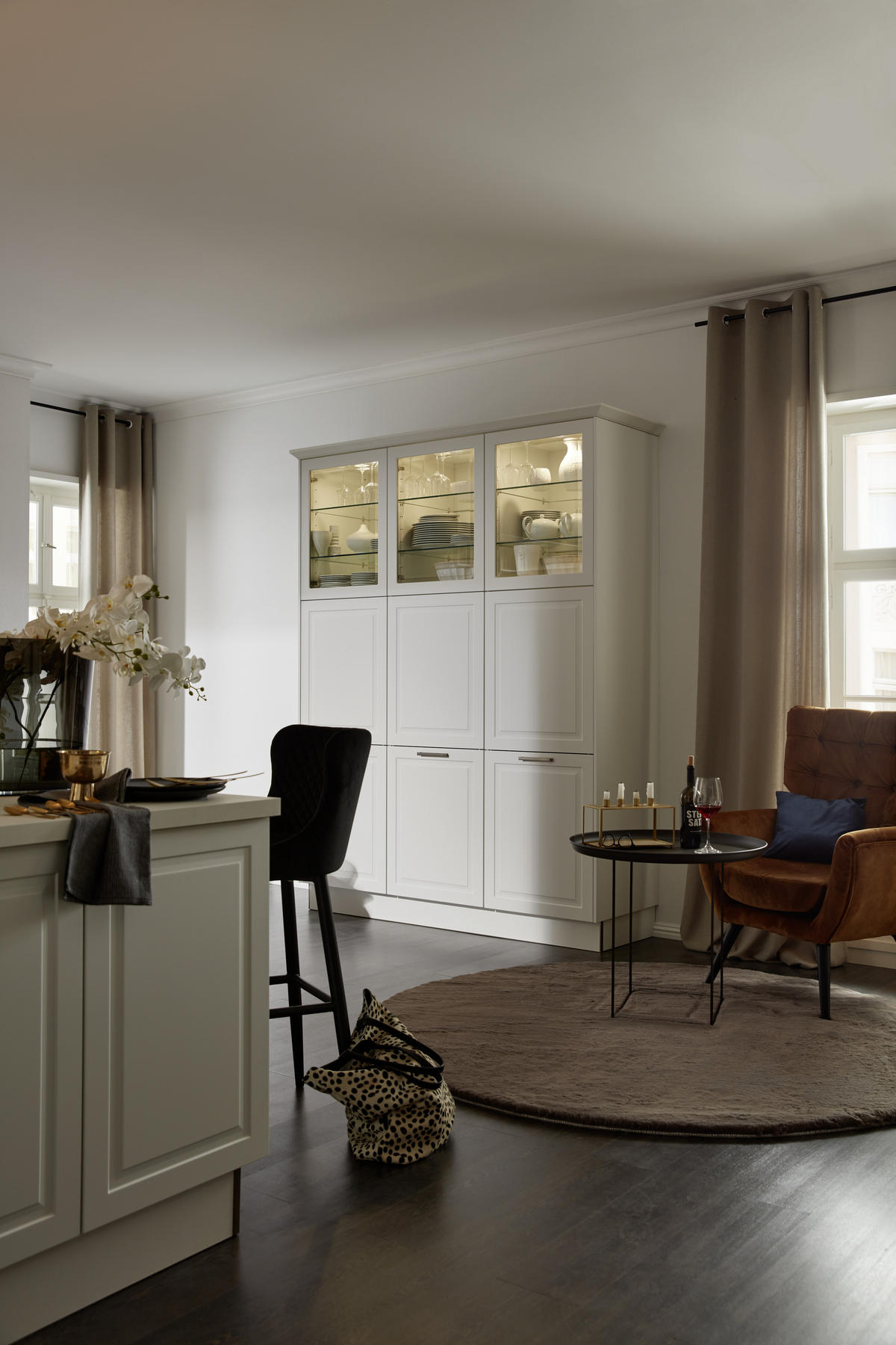 EINBAUKÜCHE PORTO  - Nussbaumfarben/Weiß, Design, Holzwerkstoff - Nolte Küchen