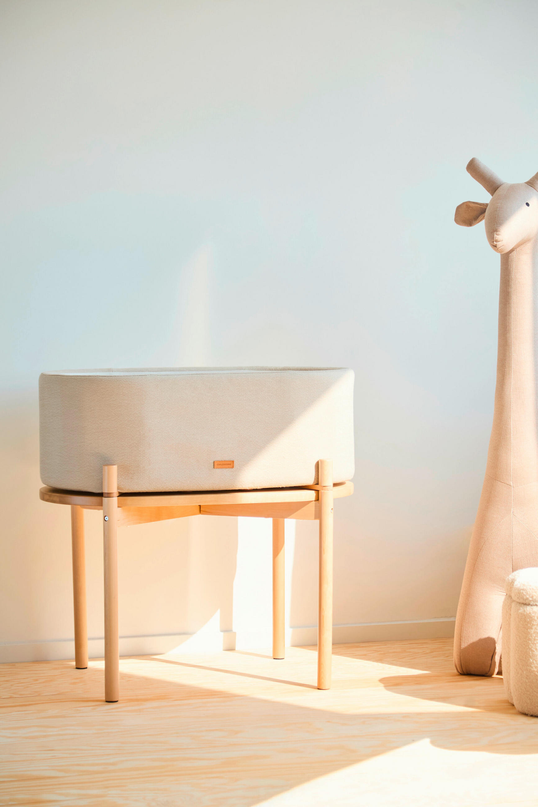 WIEGE Leinen   - Beige/Birkefarben, Basics, Holz/Kunststoff (81/79/49cm) - Childhome