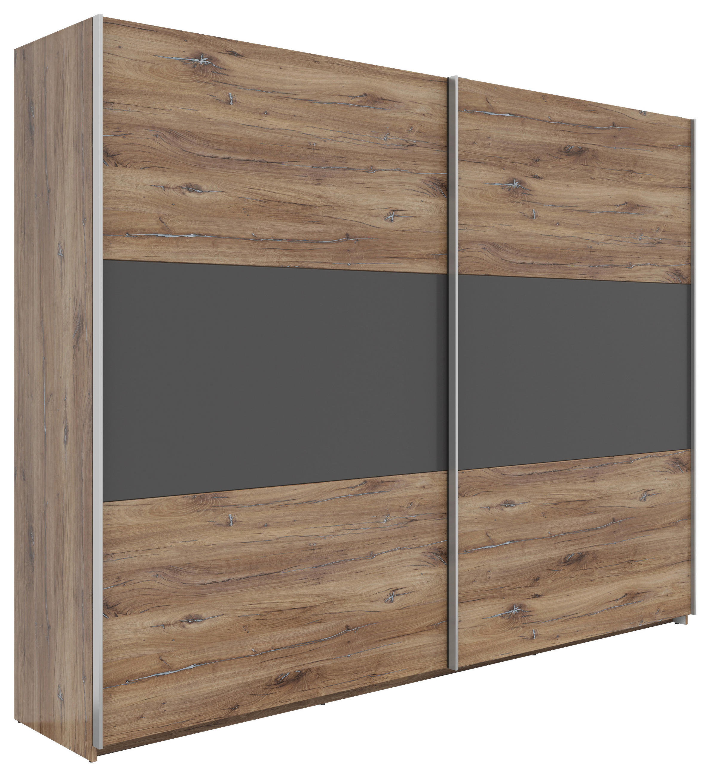 Schwebetürenschrank B: 270 cm Flagstaff Eiche / Graphit