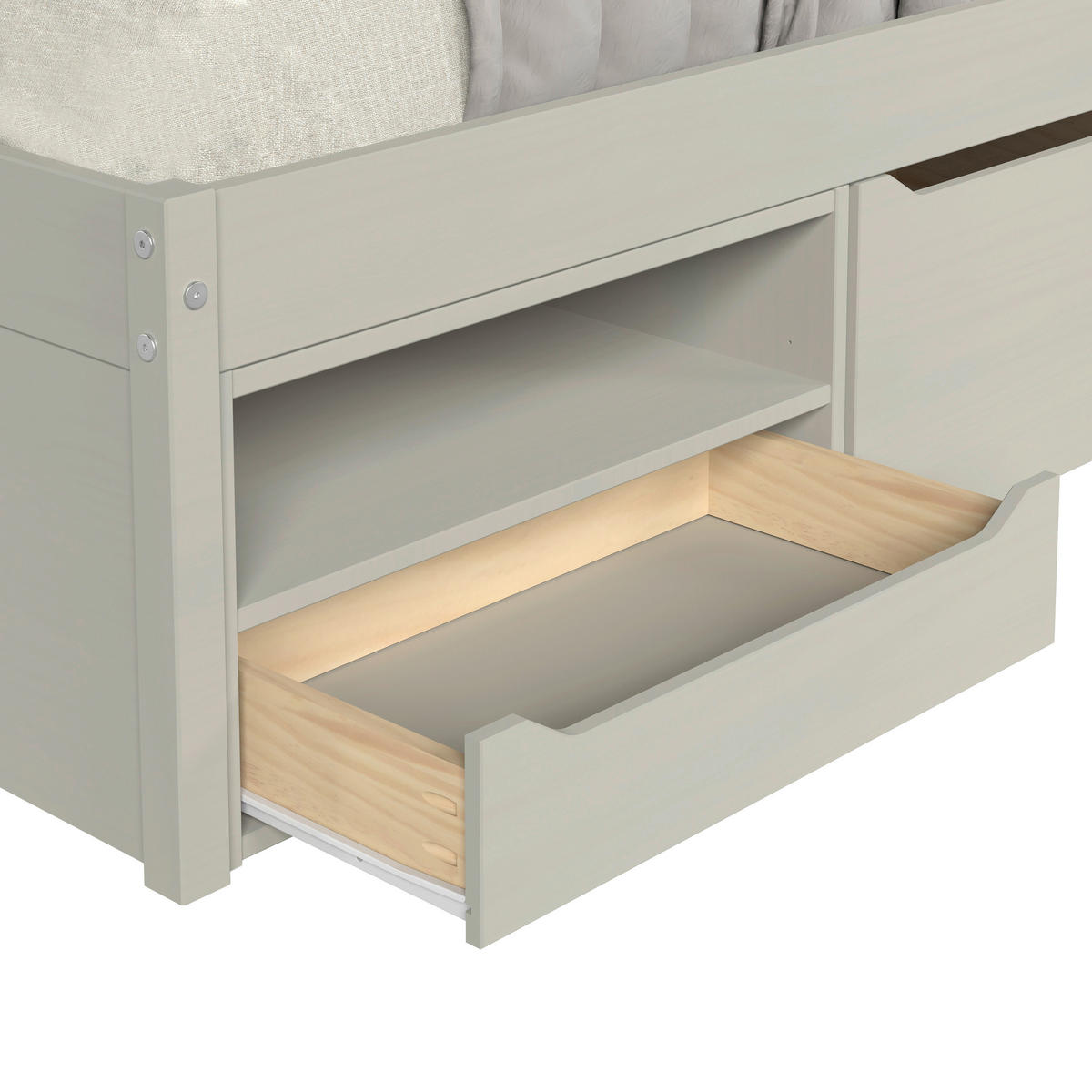 TÁROLÓS ÁGY 90/200 cm  taupe  - natúr színű/taupe, Modern, faalapú anyag/fa (90/200cm) - MID.YOU