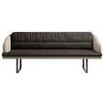 SITZBANK 255/89/68 cm Velours, Flachgewebe Graphitfarben, Sandfarben Metall  - Sandfarben/Schwarz, Design, Textil/Metall (255/89/68cm) - Dieter Knoll