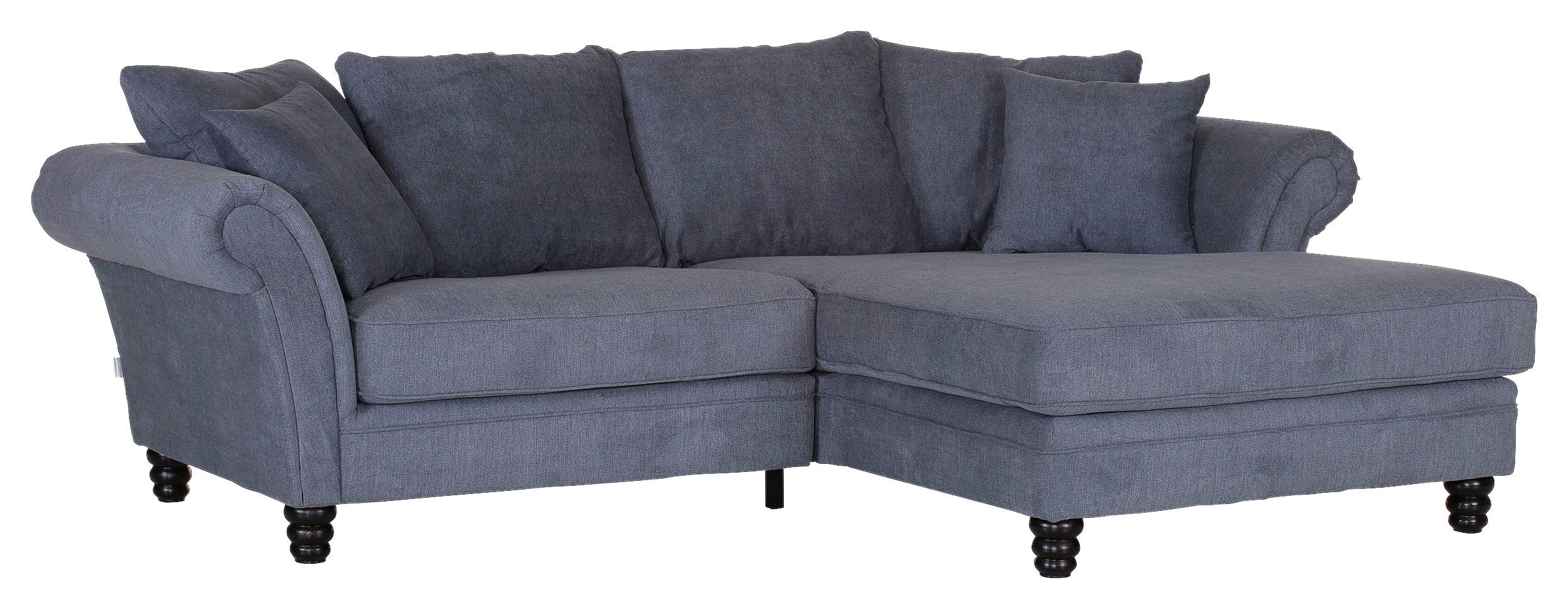 HÖRNSOFFA i flatväv mörkgrå  - mörkgrå/mörkbrun, Klassisk, trä/textil (280/190cm) - Livetastic