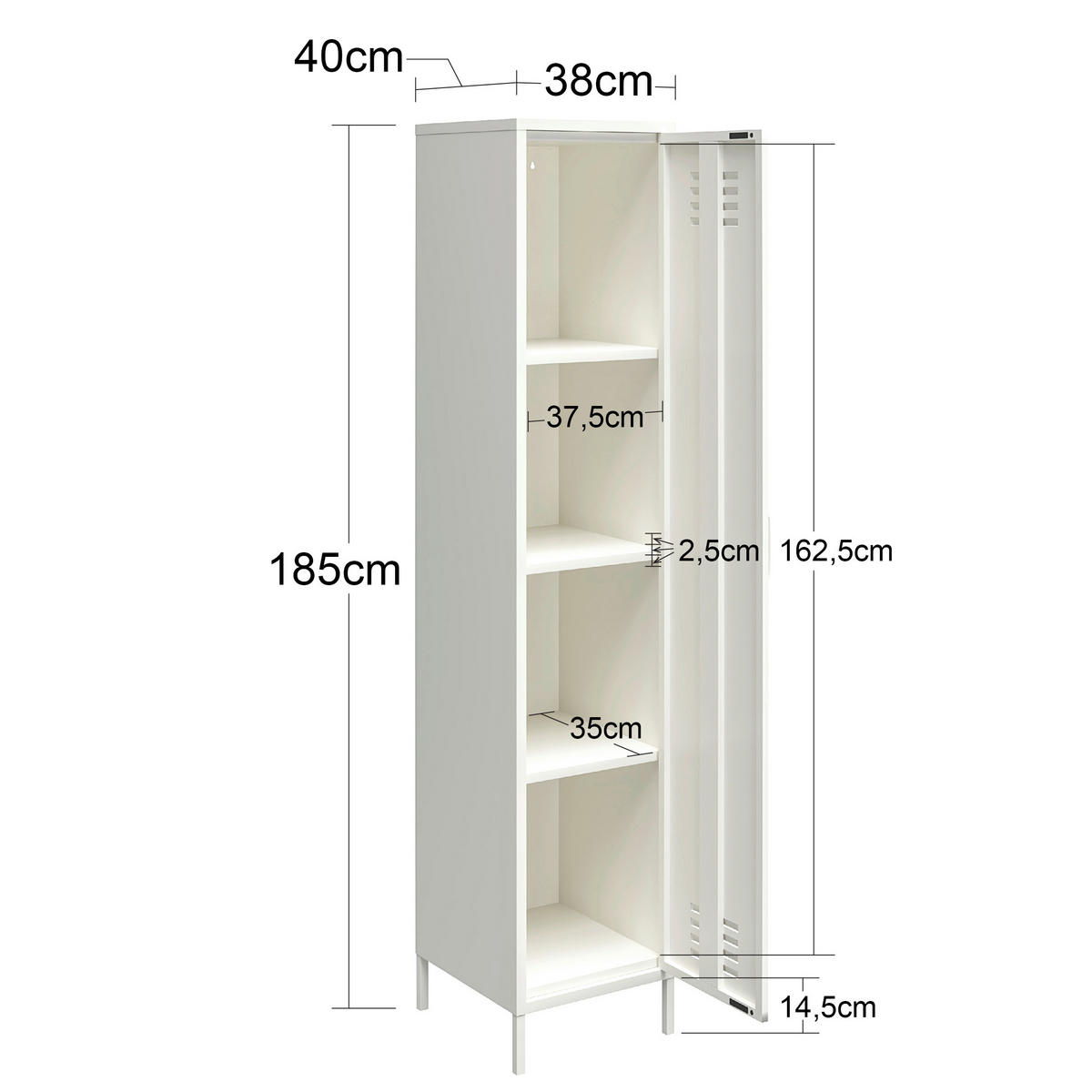 GARDEROBENSCHRANK Mission District  in 38/185/40 cm  - Rosa, Design, Metall (38/185/40cm) - MID.YOU