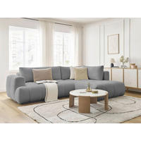 ECKSCHLAFSOFA FUJI Bouclé Dunkelgrau  inkl.  - Dunkelgrau/Schwarz, MODERN, Kunststoff/Textil (282/204cm)