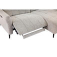 ECKSOFA  in Webstoff Grau  220/156 cm  - Grau/Nickelfarben, Design, Textil/Metall (220/156cm) - Carryhome