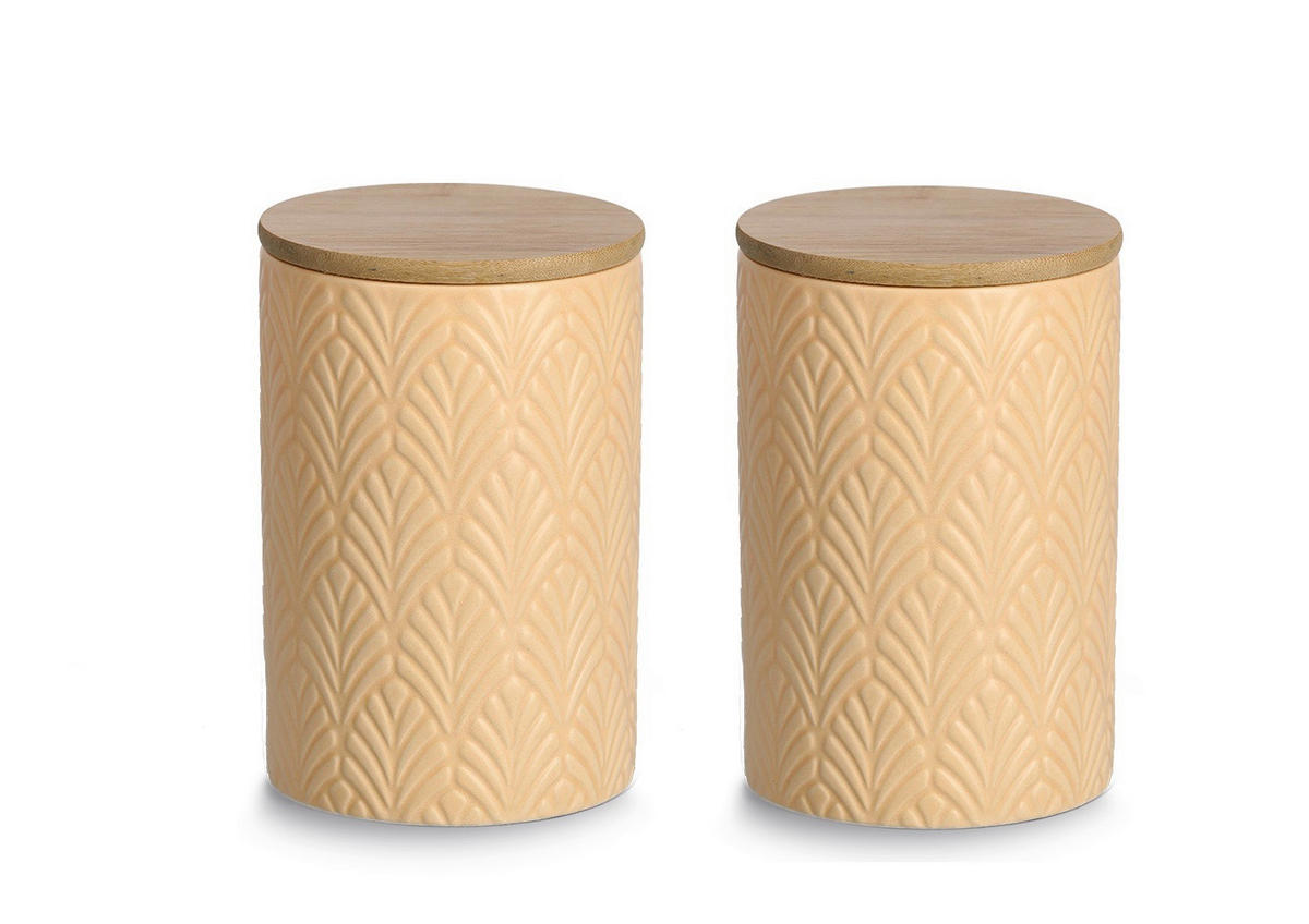 VORRATSDOSENSET  - Aprikose, Basics, Keramik (25,5/25,5/15cm) - Zeller Present