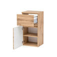 UNTERSCHRANK 40/79/35 cm - Eiche Wotan/Silberfarben, Natur, Holzwerkstoff/Kunststoff (40/79/35cm) - Xora