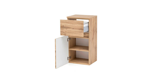UNTERSCHRANK 40/79/35 cm - Eiche Wotan/Silberfarben, Natur, Holzwerkstoff/Kunststoff (40/79/35cm) - Xora