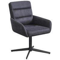 ARMLEHNSTUHL  in Eisen Webstoff  - Dunkelgrau/Schwarz, Design, Textil/Metall (66/88/61cm) - Carryhome