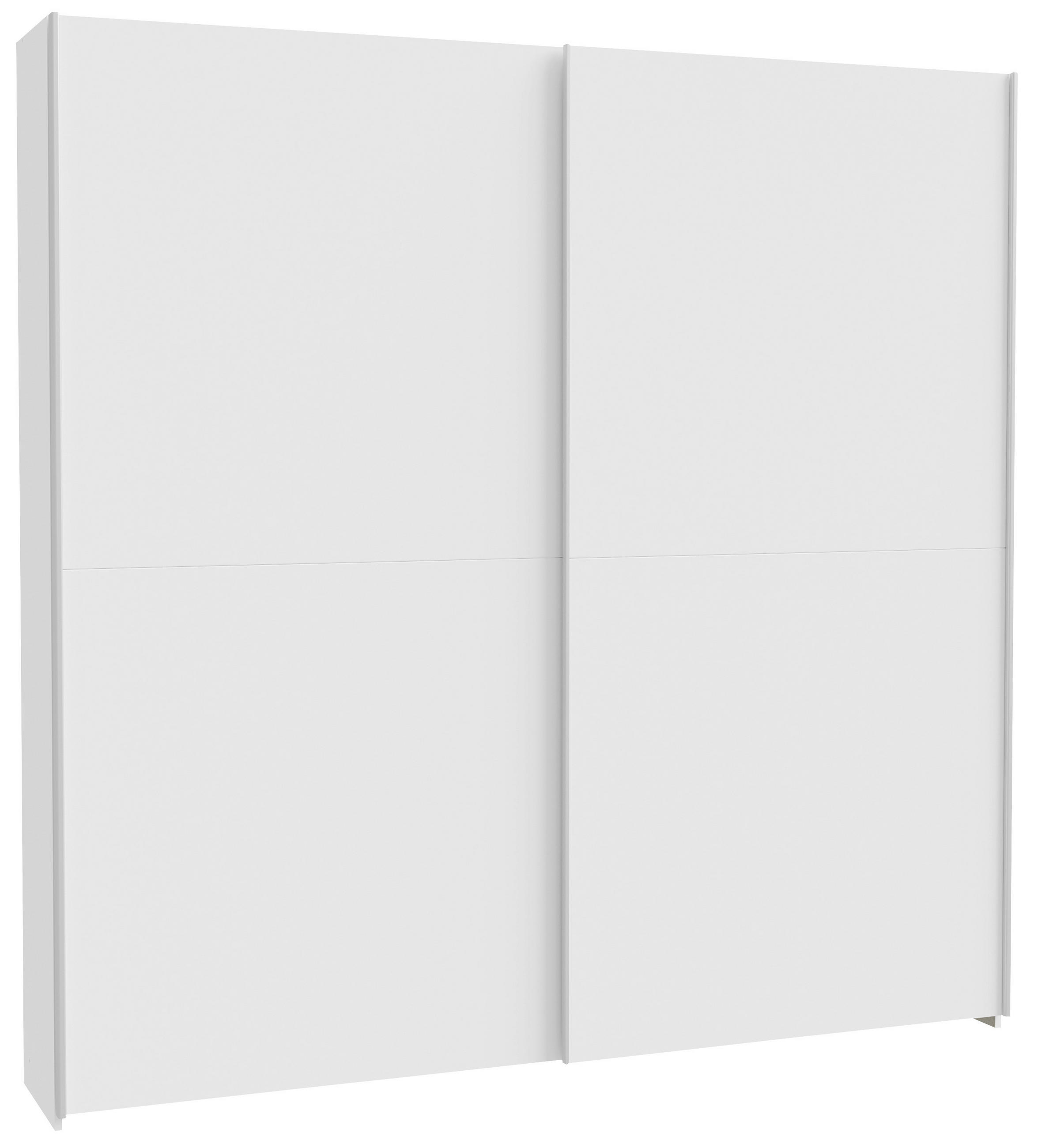 VEČNAMENSKA OMARA, bela - bela/barve aluminija, Basics, kovina/leseni material (200,1/210/39,1cm) - Carryhome