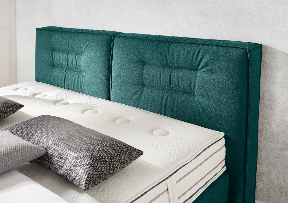 BOXSPRINGBETT 180/200 cm  in Petrol  - Chromfarben/Petrol, KONVENTIONELL, Textil (180/200cm) - Dieter Knoll