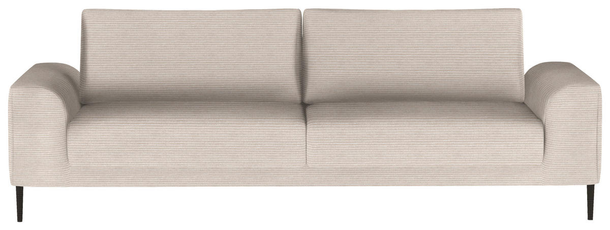 SCHLAFSOFA in Cord Sandfarben  - Sandfarben/Schwarz, Design, Textil/Metall (250/89/105cm) - Welnova