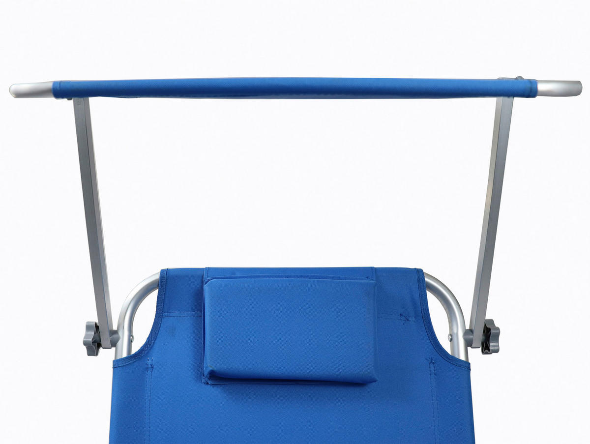 GARTENLIEGE 165/16/65 cm  - Blau, Basics, Textil/Metall (165/16/65cm) - MID.YOU