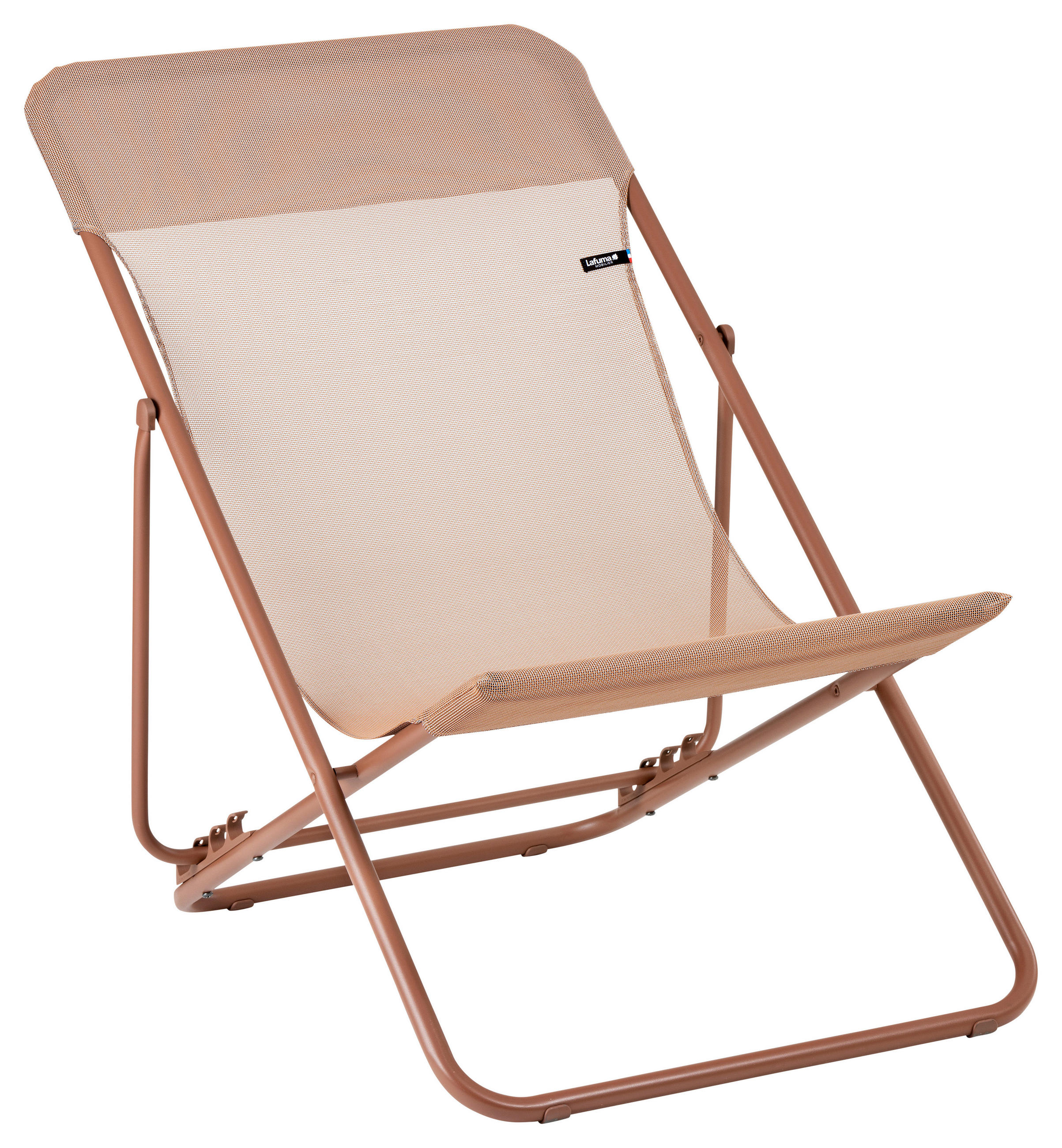 STRANDSTUHL Stahl Rotbraun  - Rotbraun, Basics, Textil/Metall (62/77-91/76-82cm) - Lafuma Mobilier