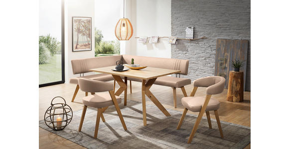 ECKBANK 160/170 cm  in Beige, Wildeiche  - Wildeiche/Eichefarben, Design, Holz/Textil (160/170cm) - Venda