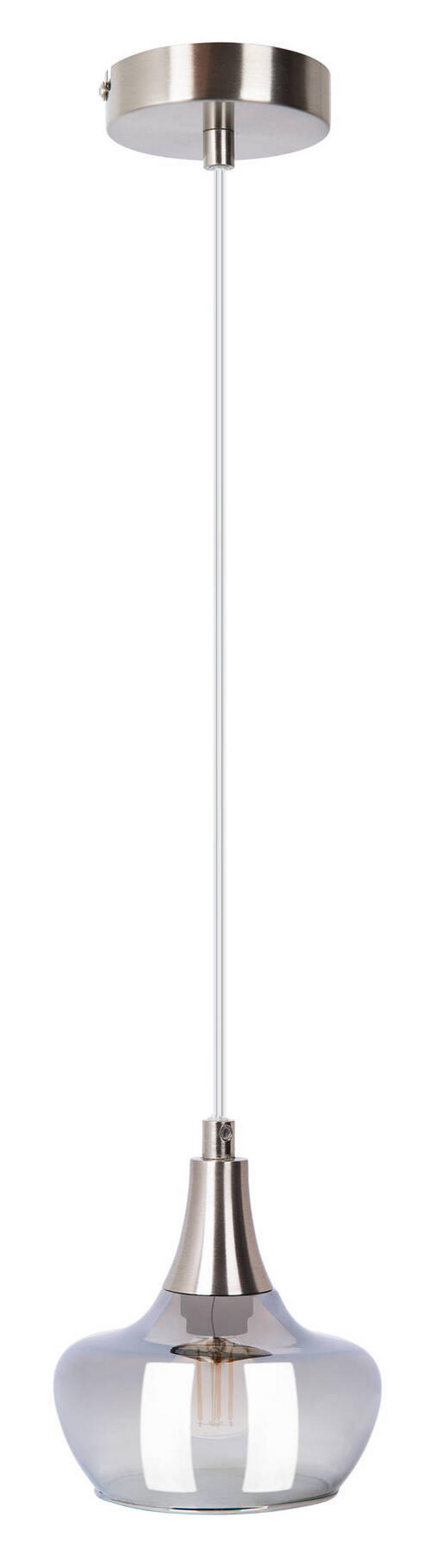 HÄNGELEUCHTE 14/150 cm  - Nickelfarben, Design, Glas/Metall (14/150cm)