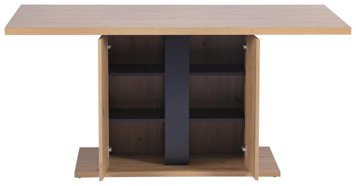 ESSTISCH 160/90/76 cm Nachbildung  Holzwerkstoff Stauraum rechteckig Schwarz, Eiche Artisan  - Schwarz/Eiche Artisan, MODERN, Holzwerkstoff (160/90/76cm) - Livetastic