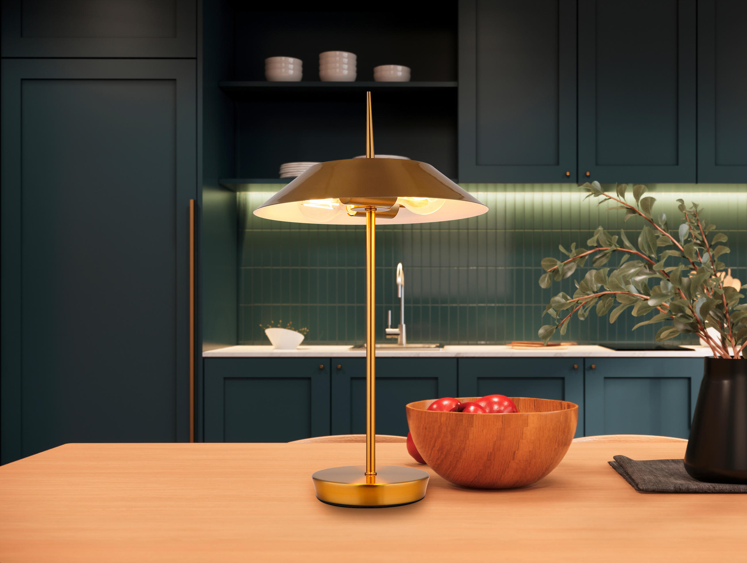 BORDSLAMPA 30/52 cm   - mässingsfärgad, Design, metall (30/52cm) - Globo