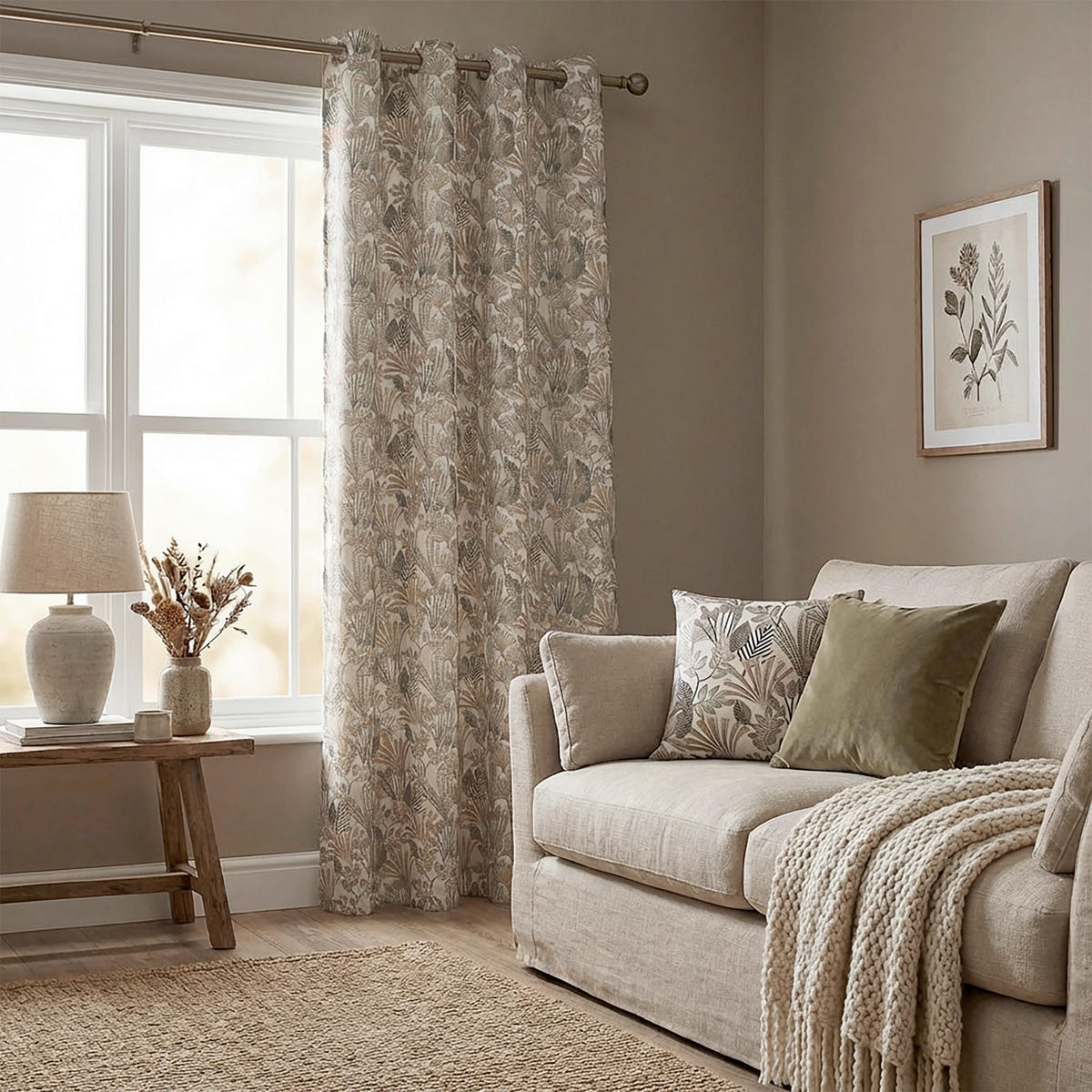FERTIGVORHANG blickdicht  - Graubraun, Basics, Textil (140/240cm)