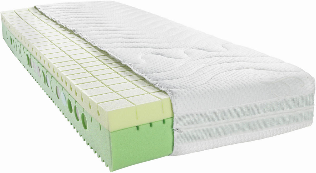 KALTSCHAUMMATRATZE 120/200 cm Höhe ca. 22 cm  - Weiß, Basics, Textil (120/200cm) - Physiosleep