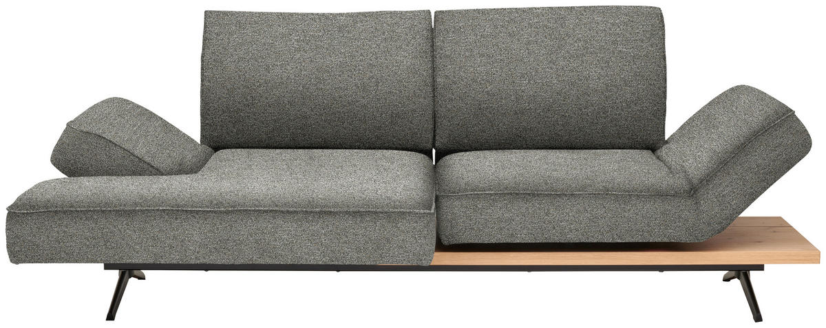 ECKSOFA  in Chenille Graubraun  132/240 cm  - Graubraun/Schwarz, Design, Holz/Textil (132/240cm) - Koinor
