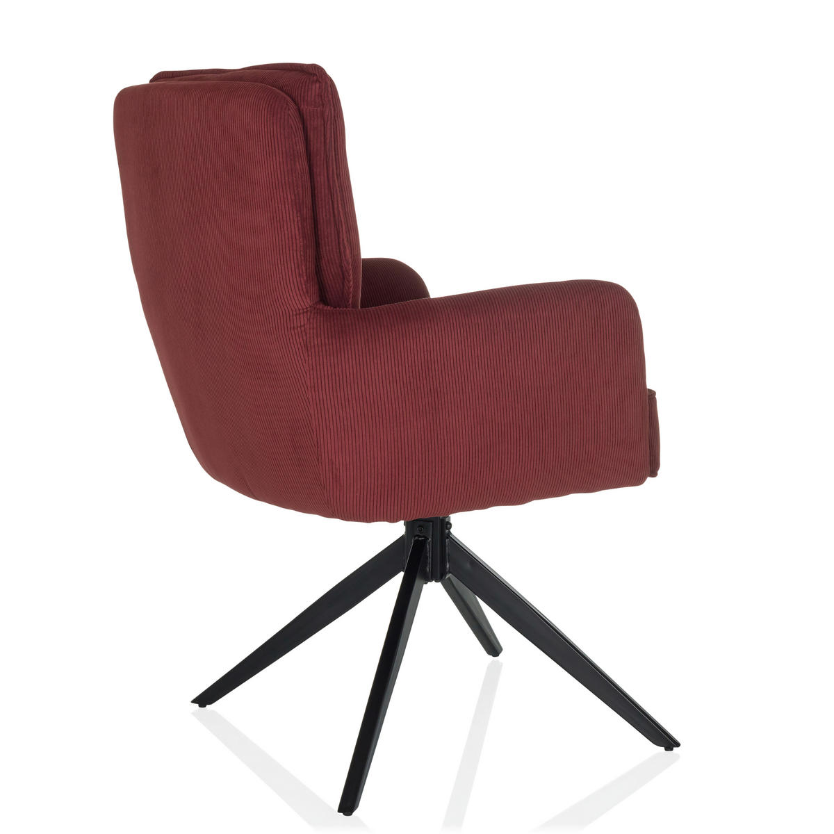ARMLEHNSTUHL  in Cord  - Rot/Schwarz, MODERN, Textil/Metall (58/94/60cm) - MID.YOU