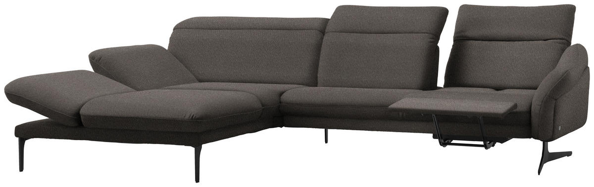 ECKSOFA in Webstoff Dunkelgrau  - Dunkelgrau/Anthrazit, Design, Textil/Metall (203/299cm) - Himolla