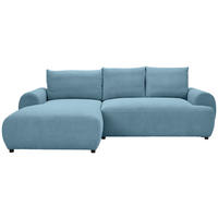 ECKSOFA in Webstoff Blau  - Blau/Schwarz, Modern, Kunststoff/Textil (175/265cm) - MID.YOU
