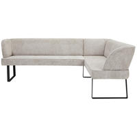 ECKBANK 243/189 cm Webstoff Schwarz, Cappuccino   - Schwarz/Cappuccino, Design, Textil/Metall (243/189cm) - Novel