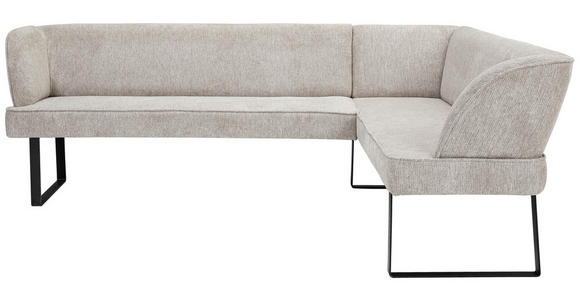 ECKBANK 243/189 cm Webstoff Schwarz, Cappuccino - Schwarz/Cappuccino, Design, Textil/Metall (243/189cm) - Novel