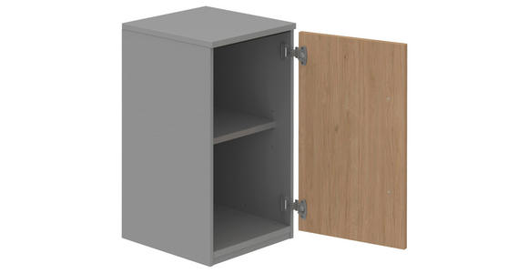 AKTENSCHRANK Eichefarben, Grau  - Eichefarben/Grau, KONVENTIONELL, Holzwerkstoff (40/76,5/43cm) - Moderano