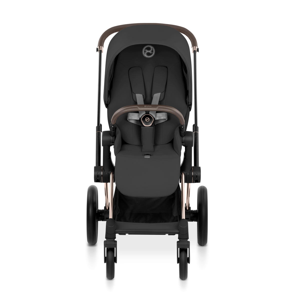 KOMBIKINDERWAGEN  PRIAM Comfort Rosegold  Sepia Black  - Roségold/Schwarz, Basics, Kunststoff/Textil (83-92/60/99-109cm) - cybex PLATINUM