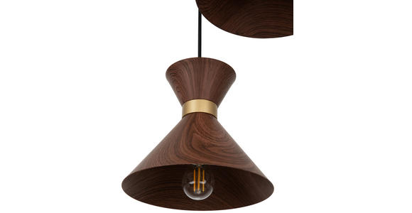 HÄNGELEUCHTE 37/120,5 cm  - Walnussfarben, Trend, Metall (37/120,5cm) - Novel