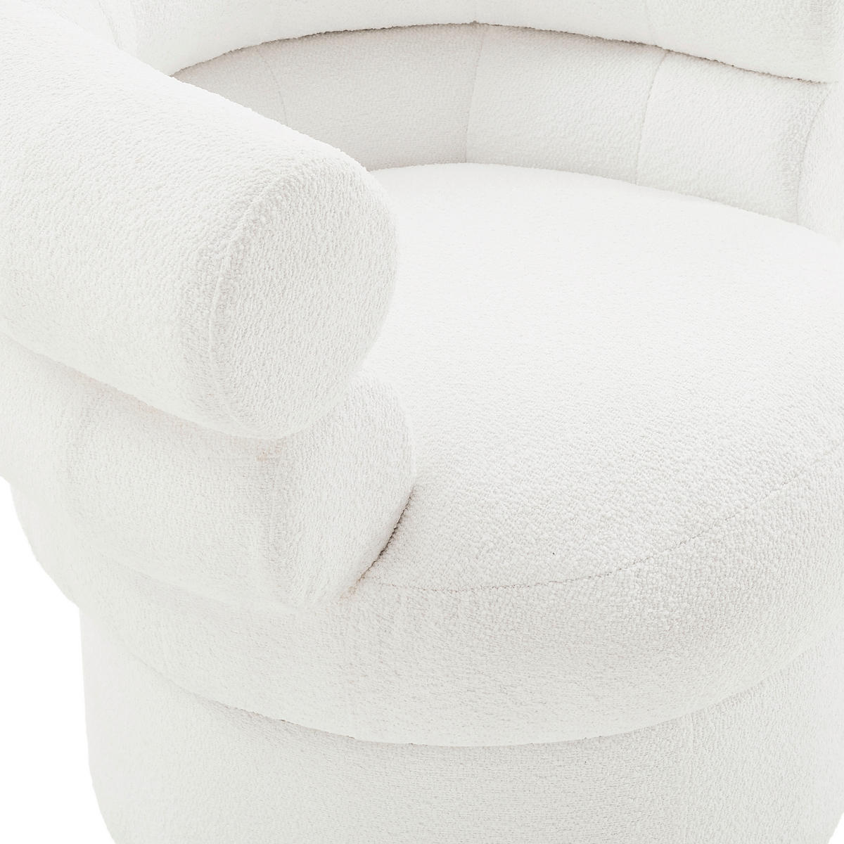 SESSEL in Bouclé Weiß  - Weiß/Braun, MODERN, Holz/Textil (86,4/71/79cm) - Livetastic