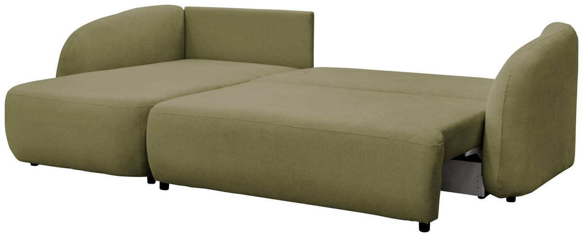 ECKSOFA PORTO Olivgrün  - Schwarz/Olivgrün, Design, Textil (154cm) - MID.YOU