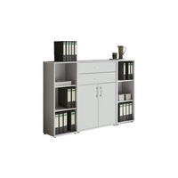 AKTENSCHRANK 172,6/113,6/33 cm  - Weiß/Grau, MODERN, Holzwerkstoff (172,6/113,6/33cm) - MID.YOU