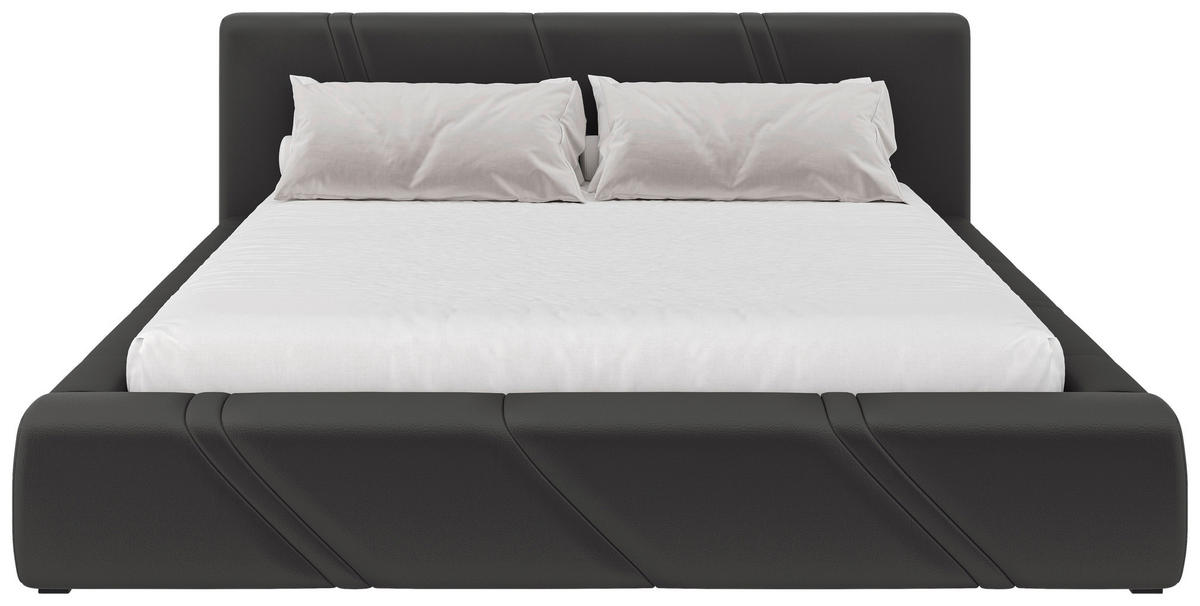POLSTERBETT 180/200 cm,  in Anthrazit, gepolstertes Kopfteil, Lattenrost, Bettkasten,  - Anthrazit/Schwarz, Design, Holz/Kunststoff (180/200cm) - Chameo