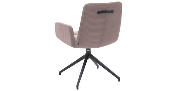 ARMLEHNSTUHL  in Cord  - Hellrosa/Schwarz, Design, Textil/Metall (61/88/66cm) - Dieter Knoll