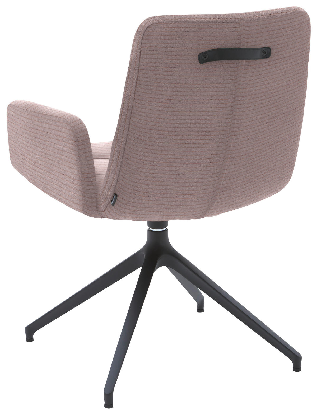 ARMLEHNSTUHL  in Cord  - Hellrosa/Schwarz, Design, Textil/Metall (61/88/66cm) - Dieter Knoll